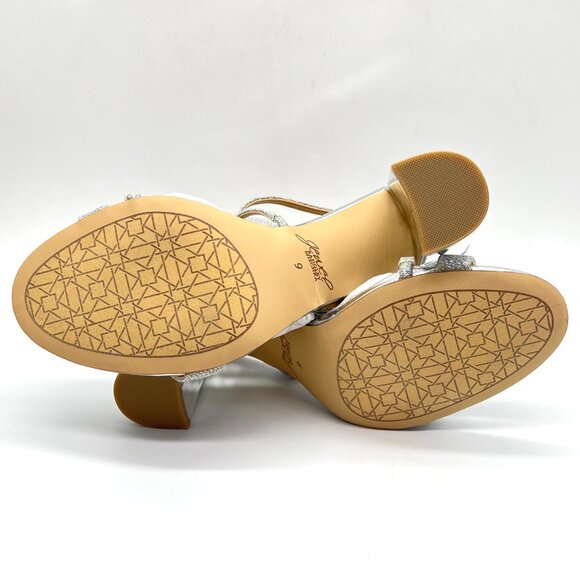 Jewel Badgley Mischka Womens Size 9 Gale Silver Dress Sandals Heels Shoes - Picture 12 of 16